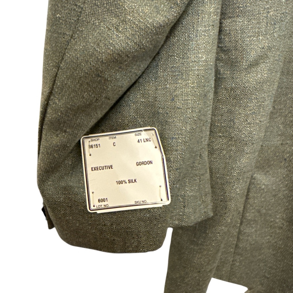 NWT Jos. A. Bank Executive Gordon  100% Silk Jacket Sage Size 41‎ Long Blazer - Picture 7 of 10